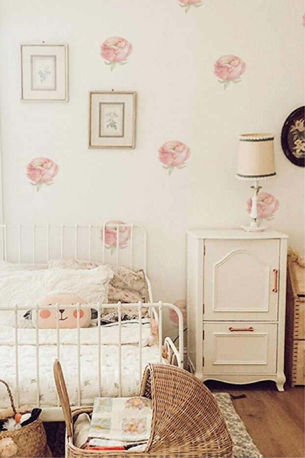 Mini Pembe Şakayık Duvar Stickerı - 1