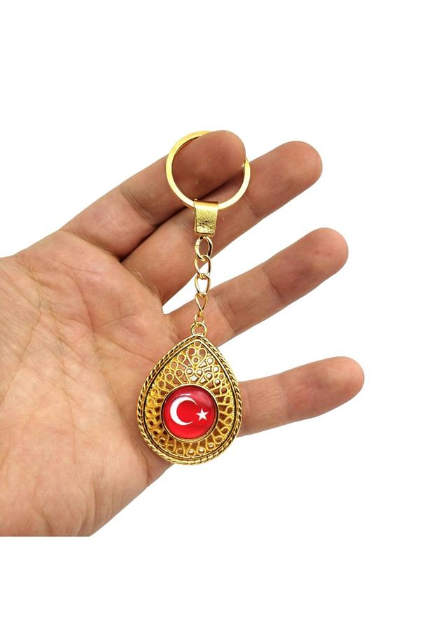 Telkari Model Anahtarlık - Kaliteli Sarı Altın Renk Kaplama - 2