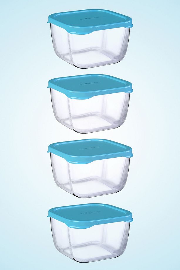 Mavi Kapaklı 4'lü Snowbox Saklama Kabı Takımı - 275cc - 1