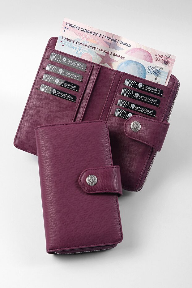 Mürdüm Kadın Cüzdan - 1