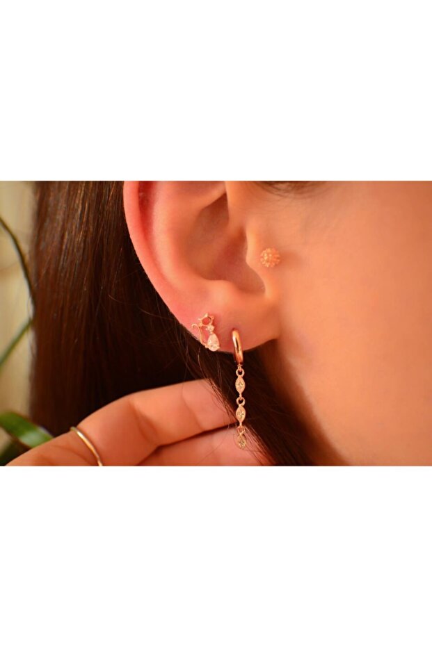 Minimal Kedi Küpe - 4