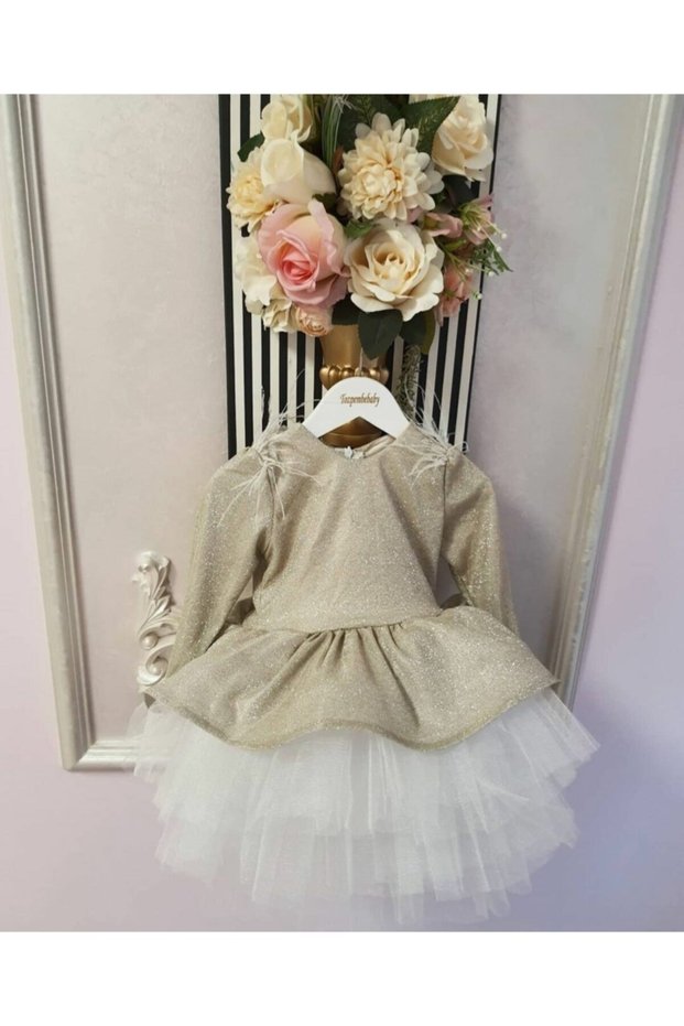 Baby Girl Gold Glitter Dress