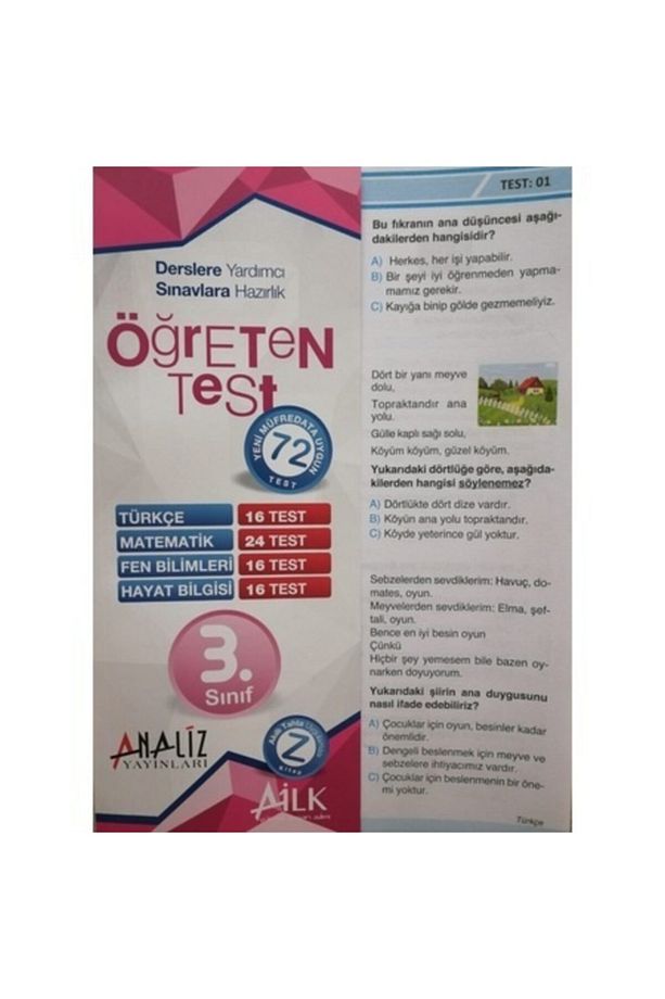 3.Sınıf Tüm Dersler Yaprak Test - 1