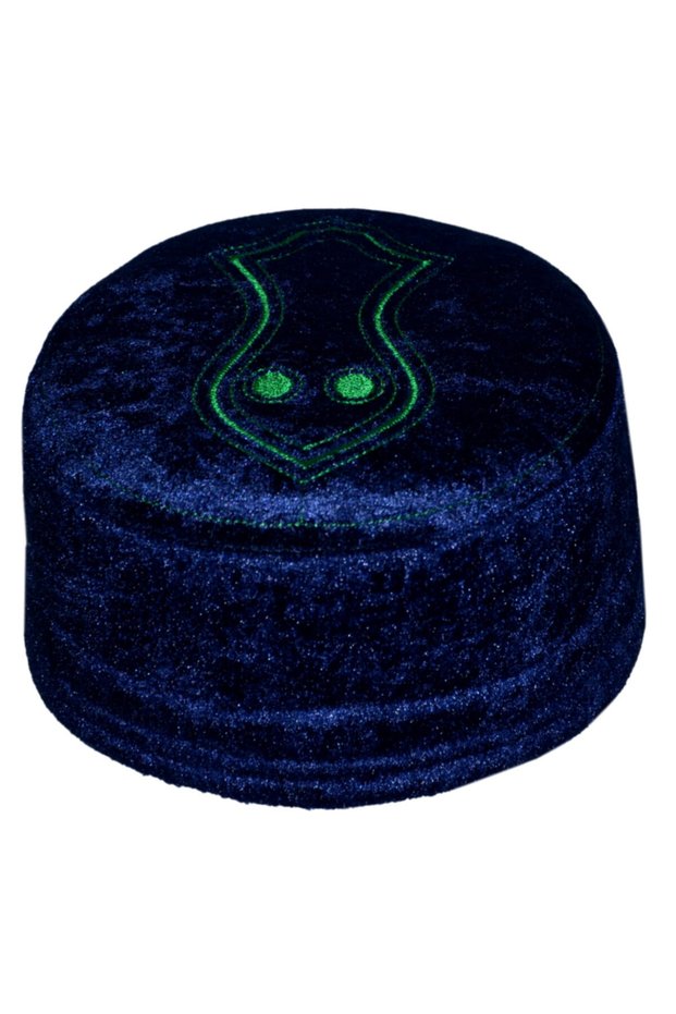 Lacivet Nali Şerif Li Takke, dark blue Takke, takke,fes,sarık,cami,imam,ihvant084