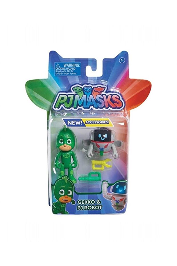 Pijamaskeliler Ikili Figür - Kertenkele Çocuk Ve Robot Pjm65b00 - 1