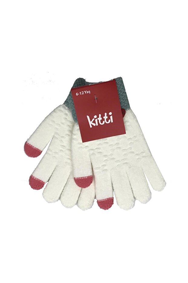 4-7 Years Old Children's Knitted Gloves Cream