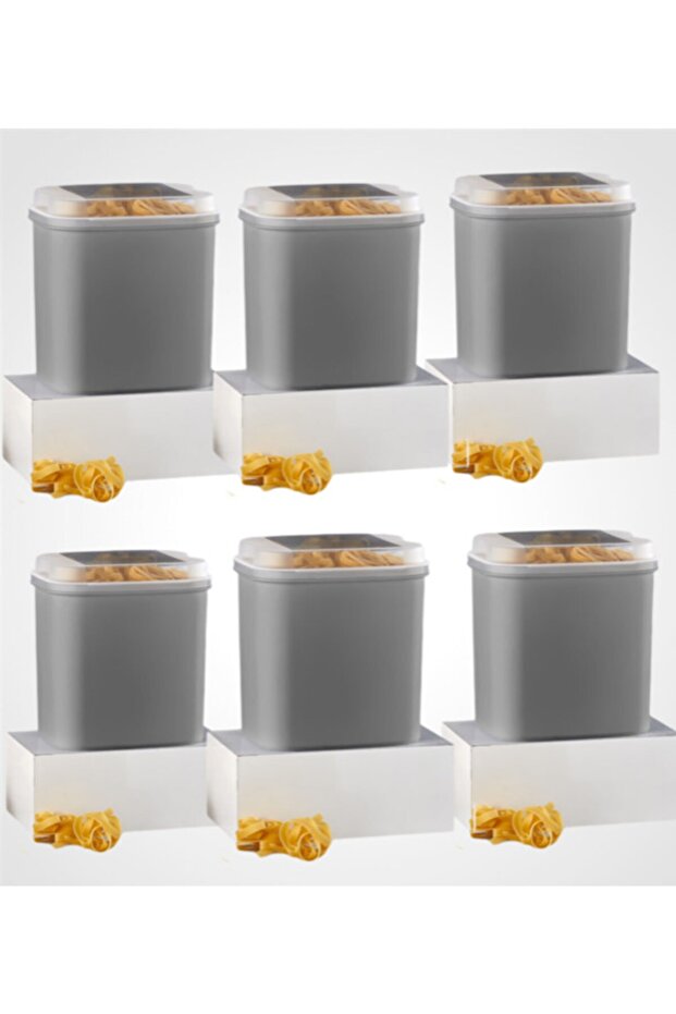 Flour and Legume Container 4.5 Liter Gray 6 Pieces