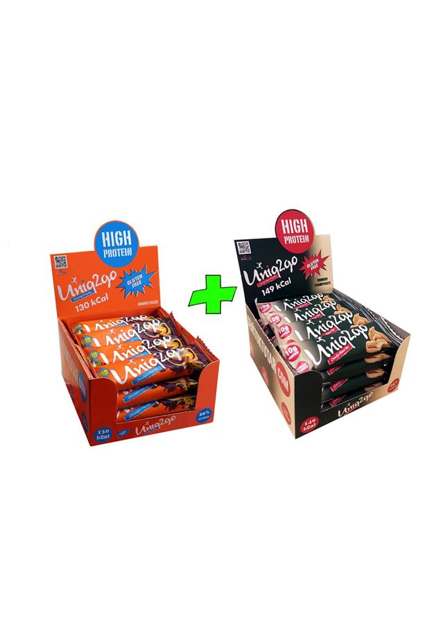 Chocolight Mıdı40g Portakallı+ Crunchy Mıdı40g Fıstıkezmeli Proteinli Bar(32 Adetbar) - 1