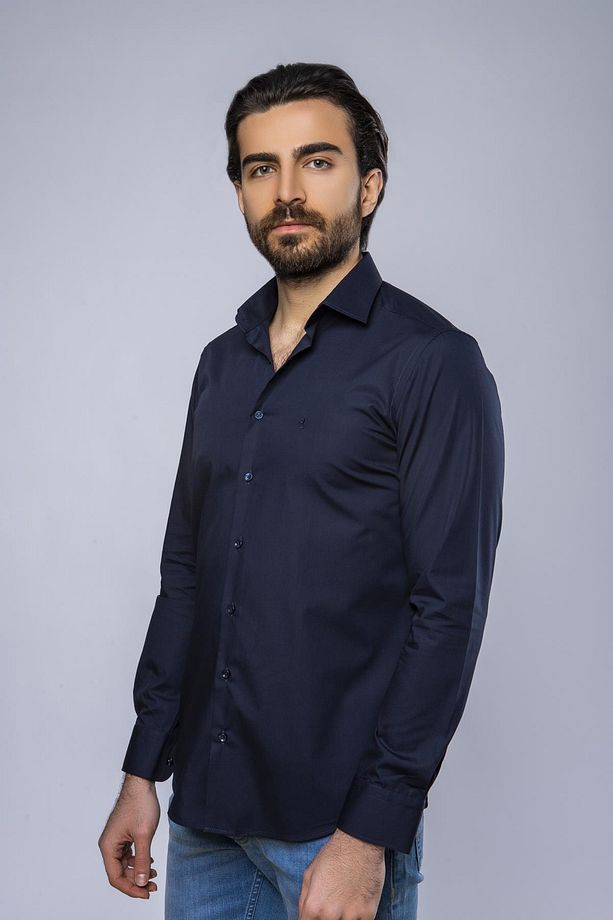 Slim Fit Uzun Kollu Erkek Gömlek 360-db09 - 1