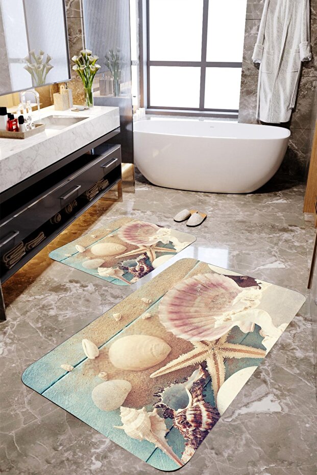 Starfish 2-Piece Bath Mat Set Mktbp-071 60x100/50x60