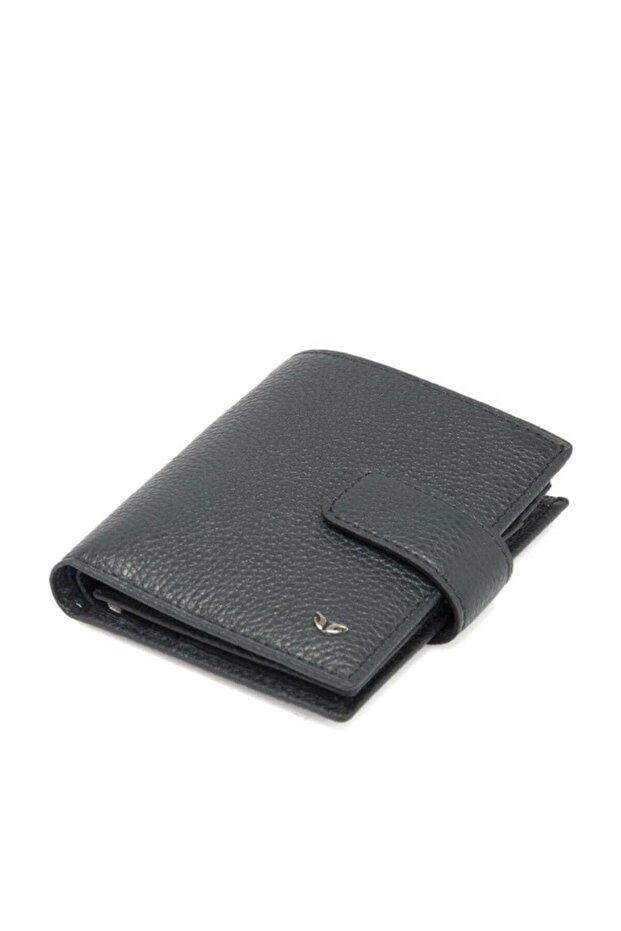 Genuine Leather Navy Blue Leather Men's Wallet S1CE00001623