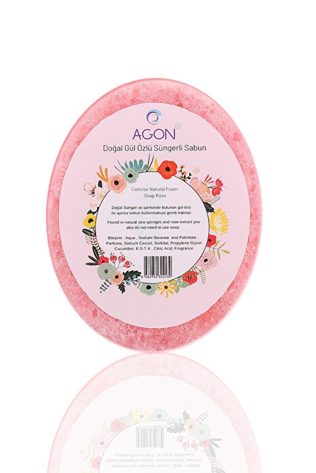 Natural Handmade Rose Essence Soap Body Shower Sponge 125 gr