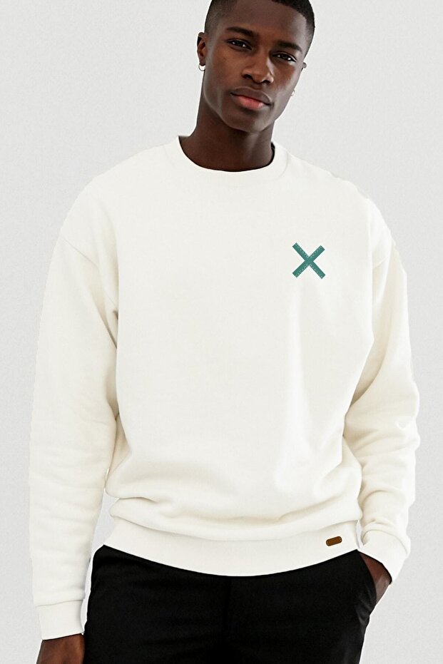 Trend Nice Oversize Be Contrary Beyaz Sweatshirt - 5
