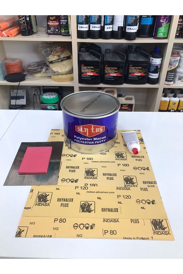 Polyester Macun 3kg Set 3 Adet Zımpara-çelik-macun Lastiği - 1