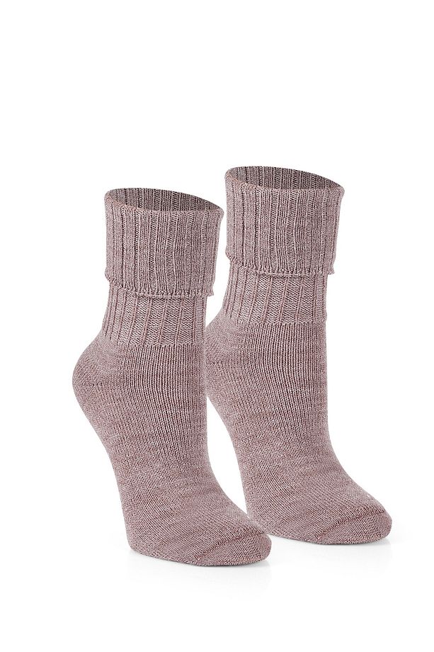 3'lü Kışlık Kadın Yün 'lü Uyku Çorabı Soft Touch - 6