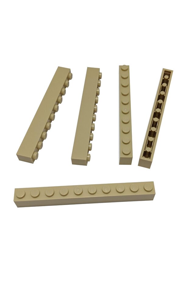 Custom Moc Creator Brick 1 X 10 Brick Tan Tan 4 Pieces