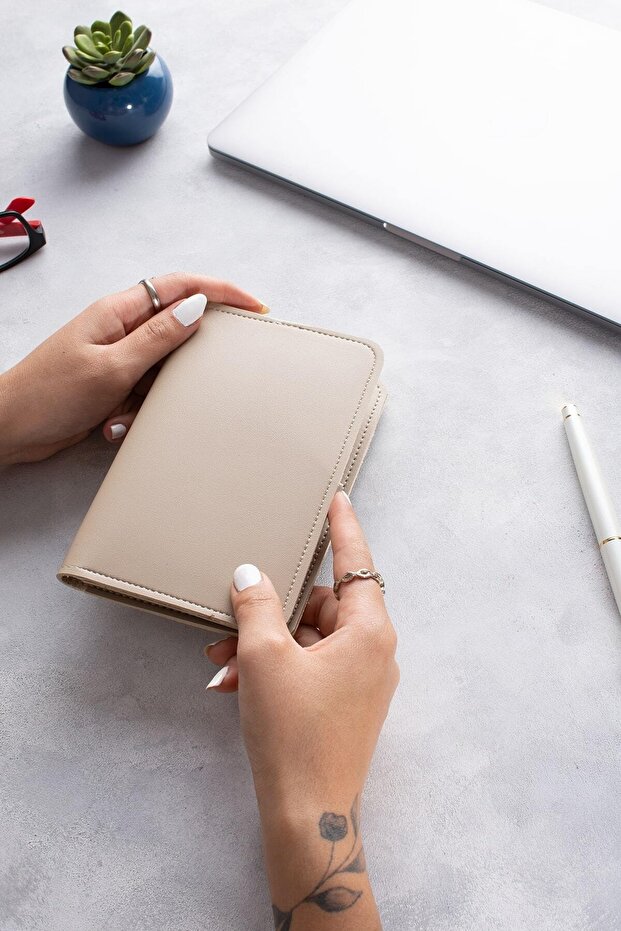 Pu Leather Cream Passport Cover - Passport Travel Wallet - Passport Protector - Notebook Cover