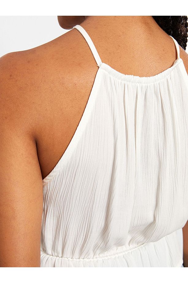 LCW Casual Halter Yaka Düz Kolsuz Viskon Kadın Bluz - 4