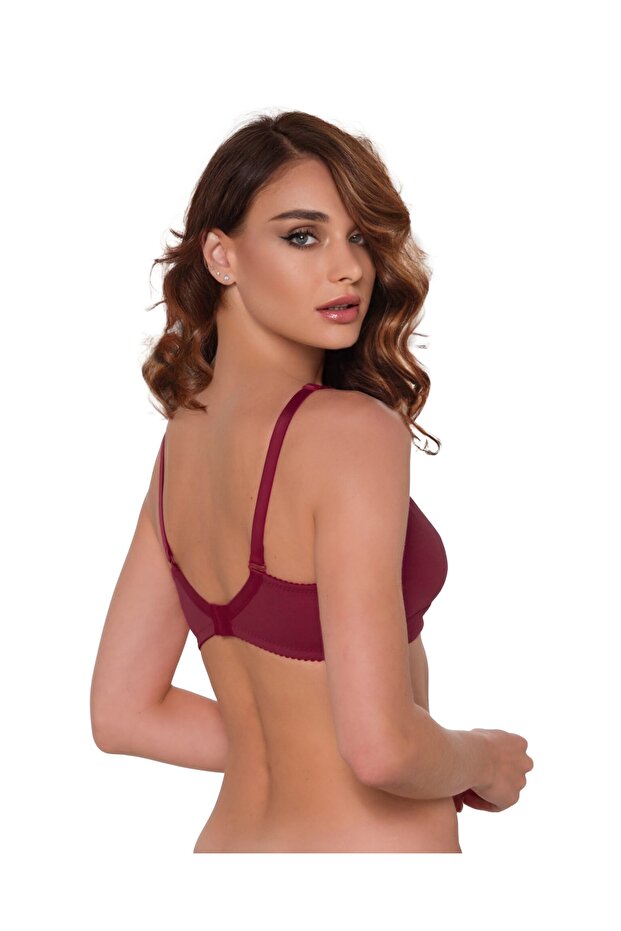 Basic Penye Sütyen Bordo - 2