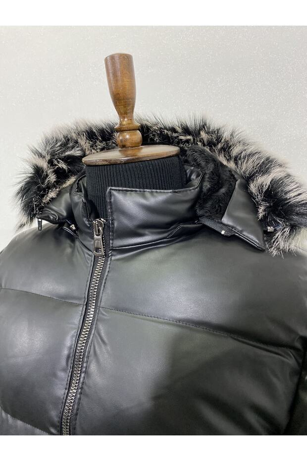 Deri Şişme Mont - 4