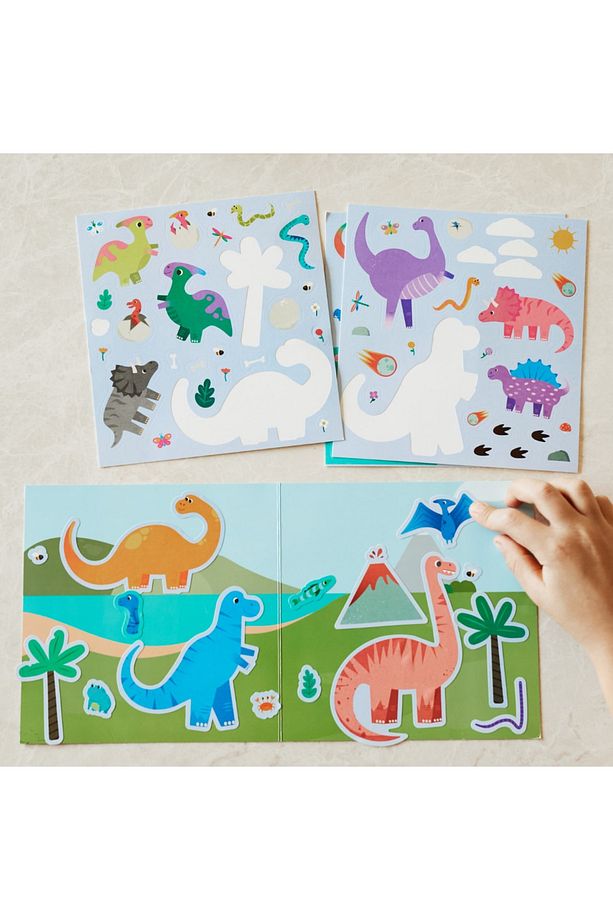 Reusable Dinosaurs Tak Çıkar Çıkartma Oyunu Sticker Seti - 3