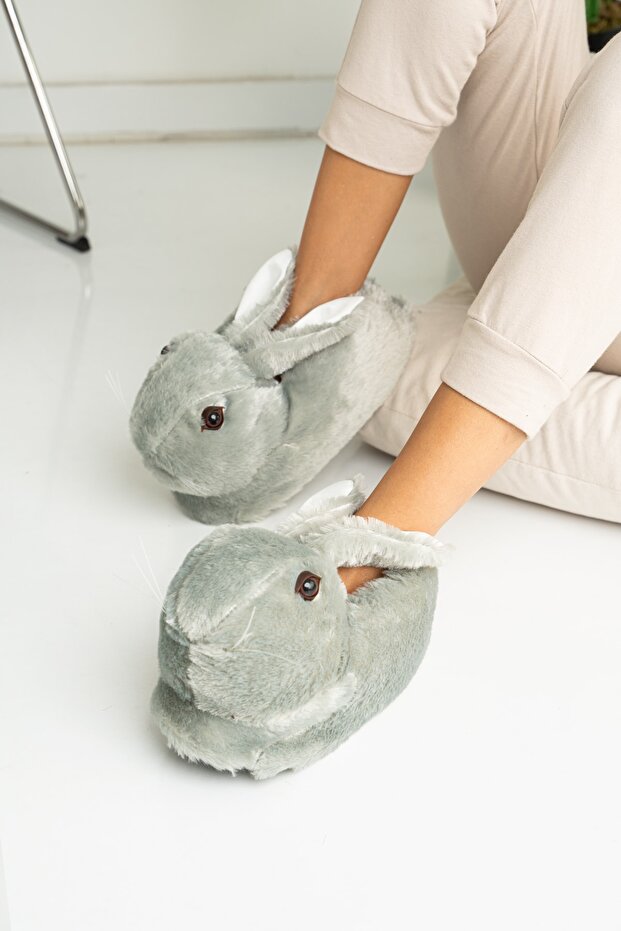 Plush Unisex Rabbit Slippers Home Shoes