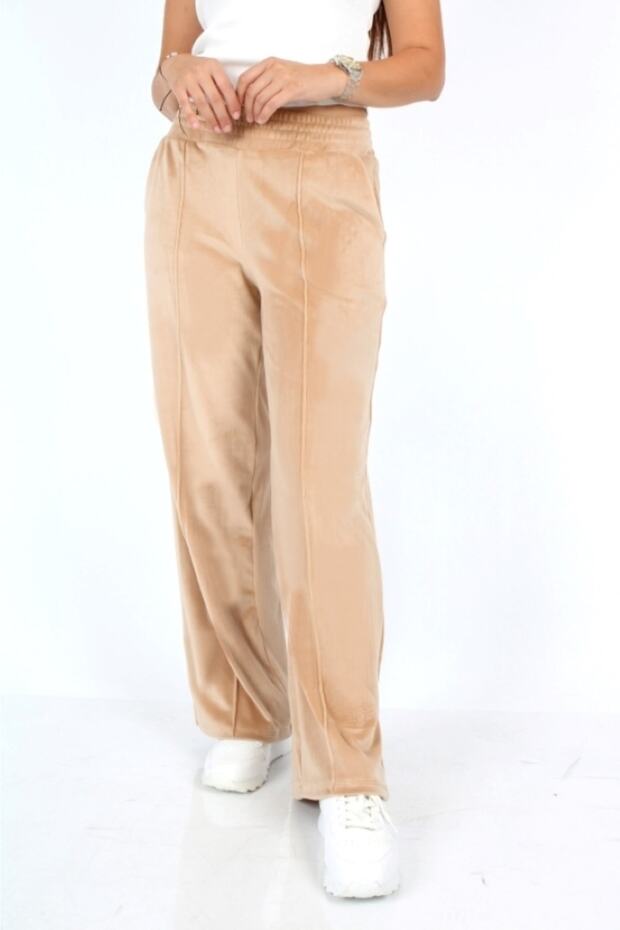 Kadın Kadife Önü Çima Deteylı Pantolon - 1