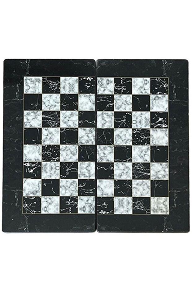 Marble Black Large Size Backgammon Set - 2