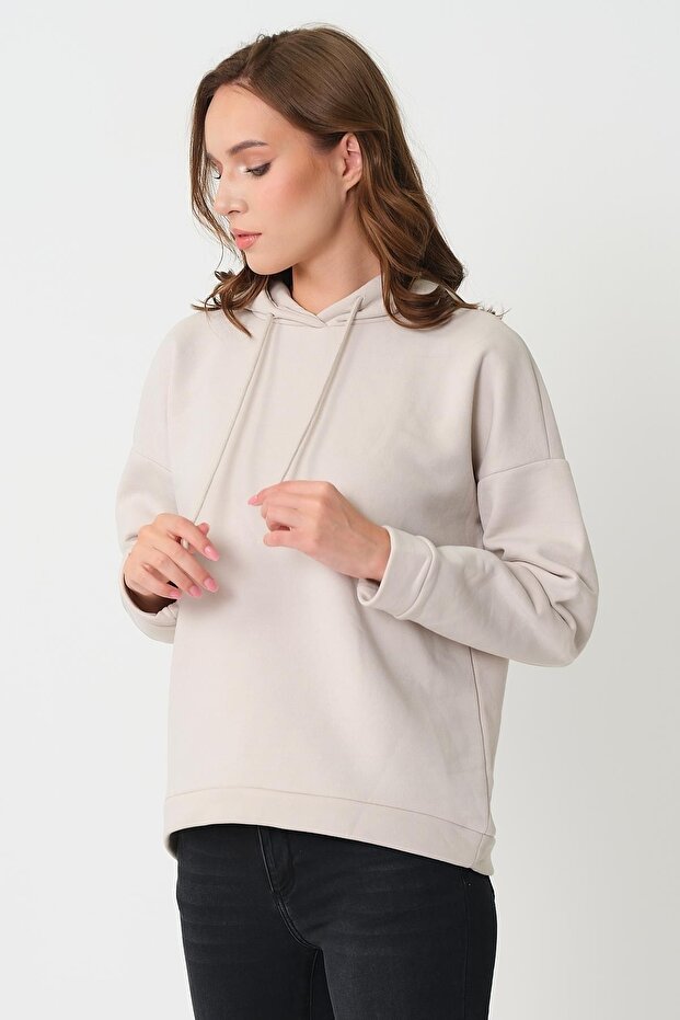 Kadın Kapüşonlu Sweatshirt - 3