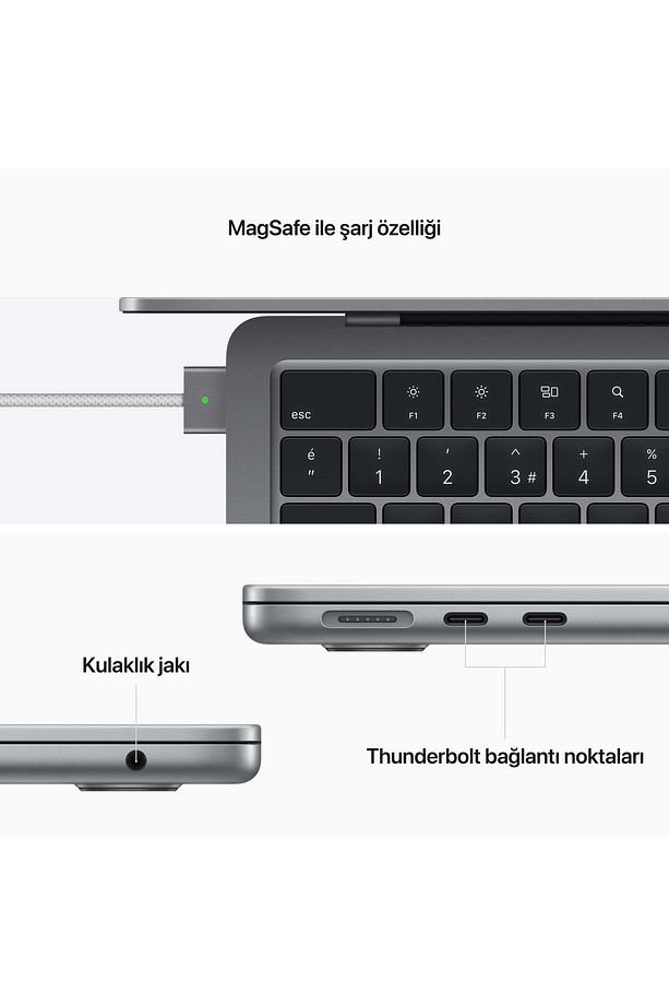Macbook Air 13.6" M2 8c Cpu 10c Gpu 8 Gb 512 Gb Ssd Uzay Grisi - 8