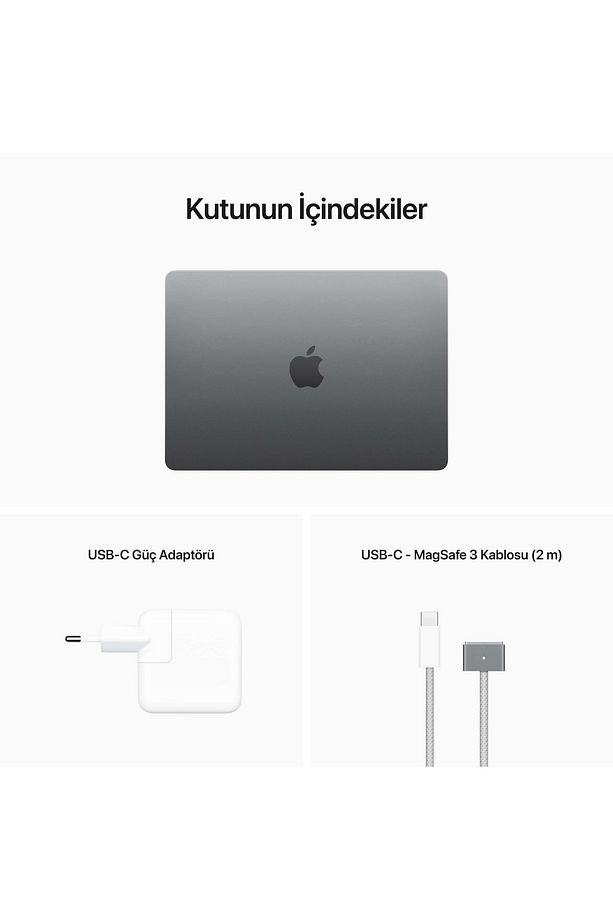 Macbook Air 13.6" M2 8c Cpu 10c Gpu 8 Gb 512 Gb Ssd Uzay Grisi - 12