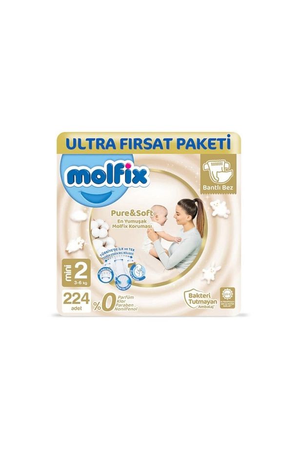 Pure&soft 2 Numara Mini Ultra Fırsat Paketi 224 Adet - 1