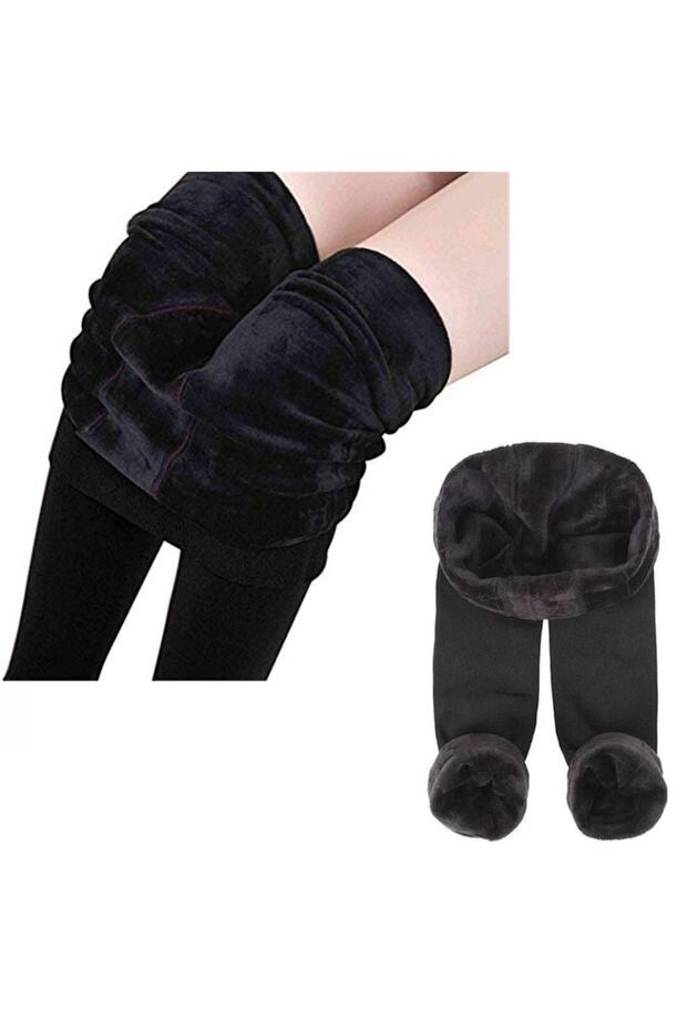 Women's Plush Tights Underwear Black Tights With Fleece Inside Plush Thermal Tights