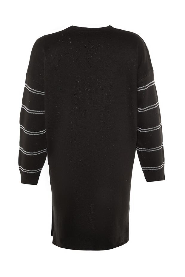 Czarny, długi sweter z lureksu TCTAW22AK0129 - 8