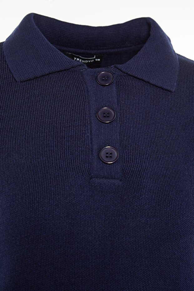 Lacivert Polo Yaka Tunik-Pantolon Triko Takım TCTAW22US0076 - 7