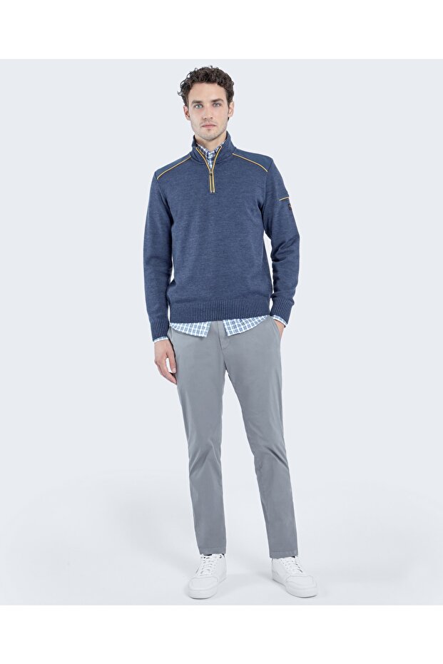 Men's Zıpped Pullover C.w. Wool - 4