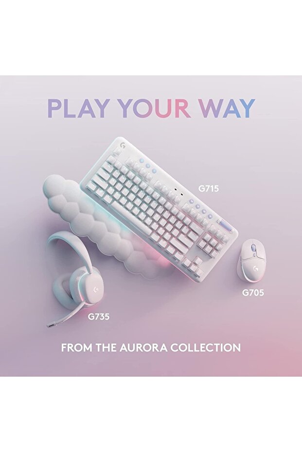 G713 Aurora Wired Gaming Kyesi مع LIGYNC RGB مضيئة، لوحة مفاتيح قابلة للنقر (GX Blue)، - 7