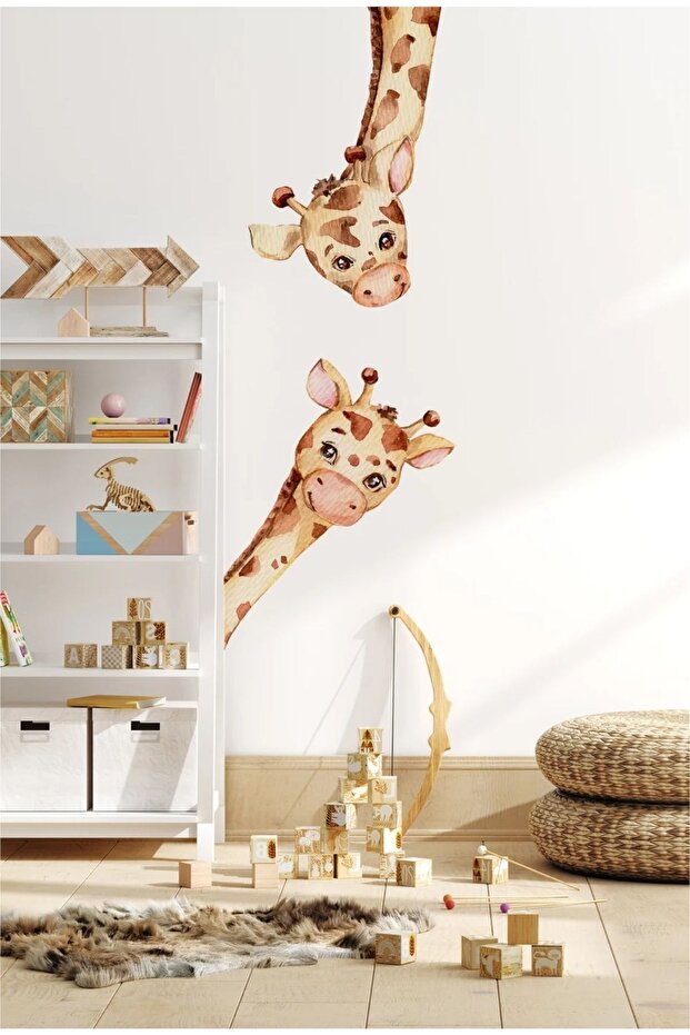 Cute Baby Giraffe Kids Room Wall Sticker