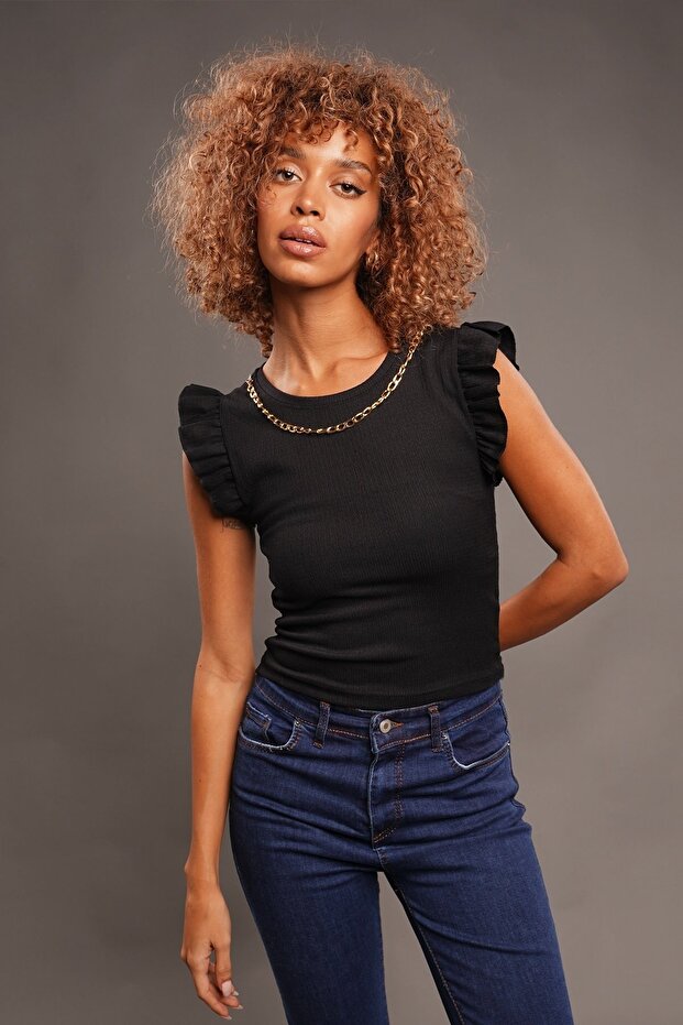 Collar Chain Blouse - 1