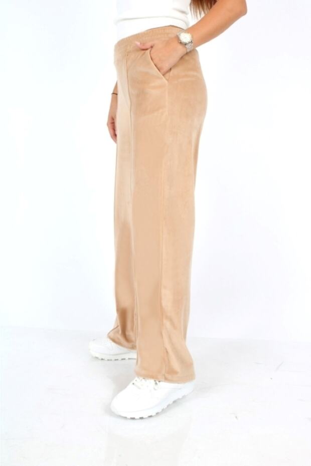 Kadın Kadife Önü Çima Deteylı Pantolon - 2