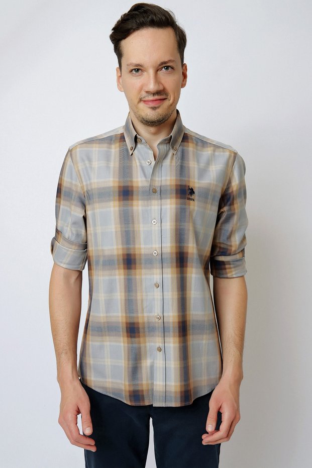 U.S. Polo Men's Regular Fit Shirt1450200 Violas 015 Camel