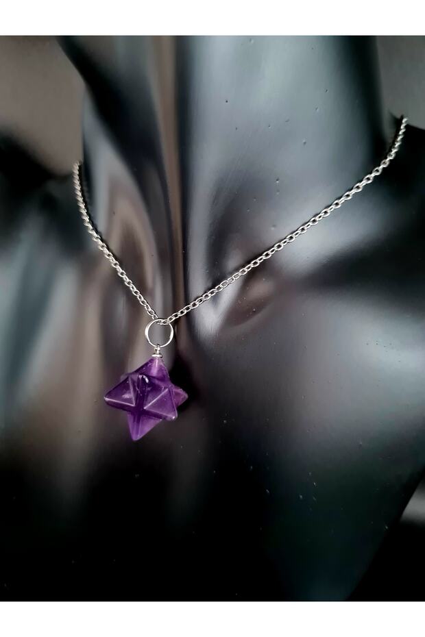 Certified Amethyst Natural Stone Necklace Special Cut