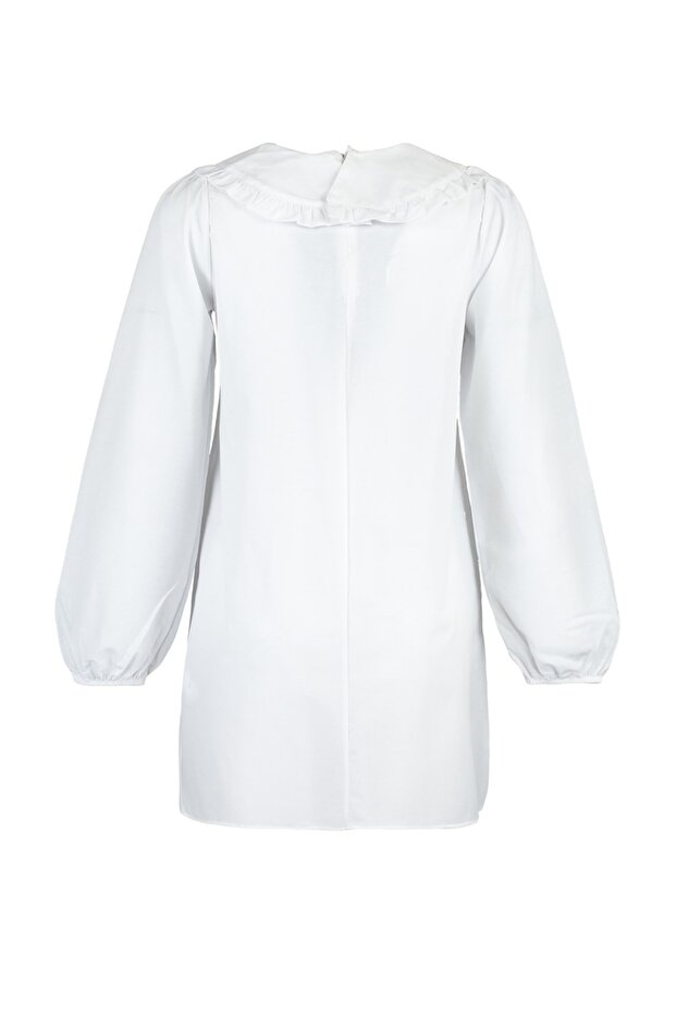 Beyaz Bebe Yaka Dokuma Tunik TCTSS21TN0089 - 3