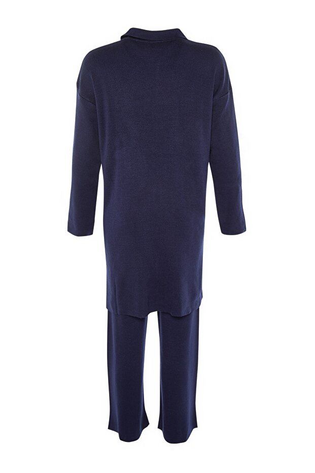 Lacivert Polo Yaka Tunik-Pantolon Triko Takım TCTAW22US0076 - 8