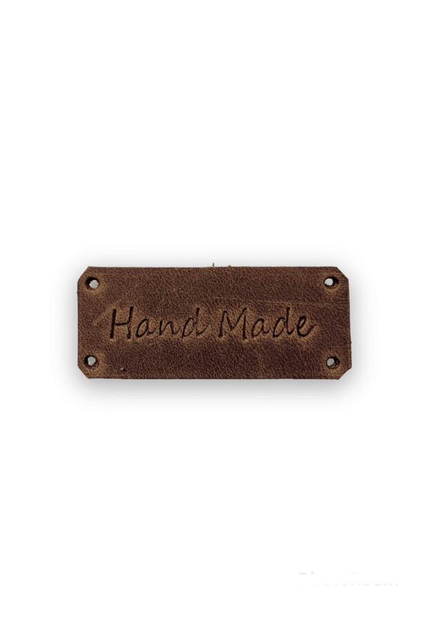 Genuine Leather Handmade Written Bag Label - Handmade Written (10 Pieces)