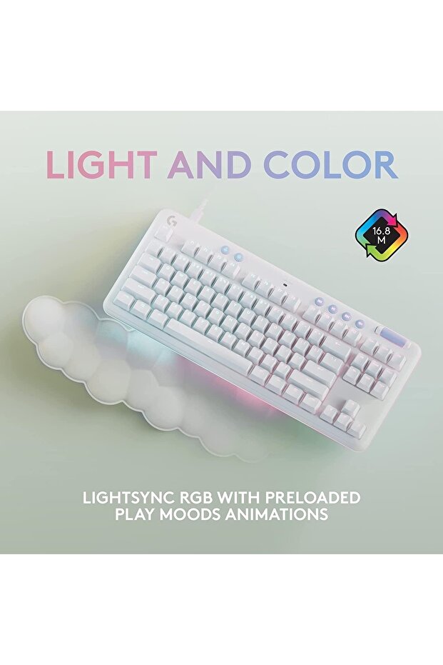 G713 Aurora Wired Gaming Kyesi مع LIGYNC RGB مضيئة، لوحة مفاتيح قابلة للنقر (GX Blue)، - 4