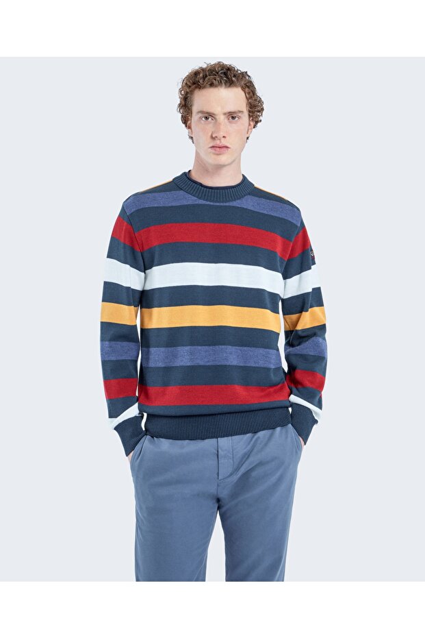 Men's Knitted Roundneck C.W.Wool Sweater