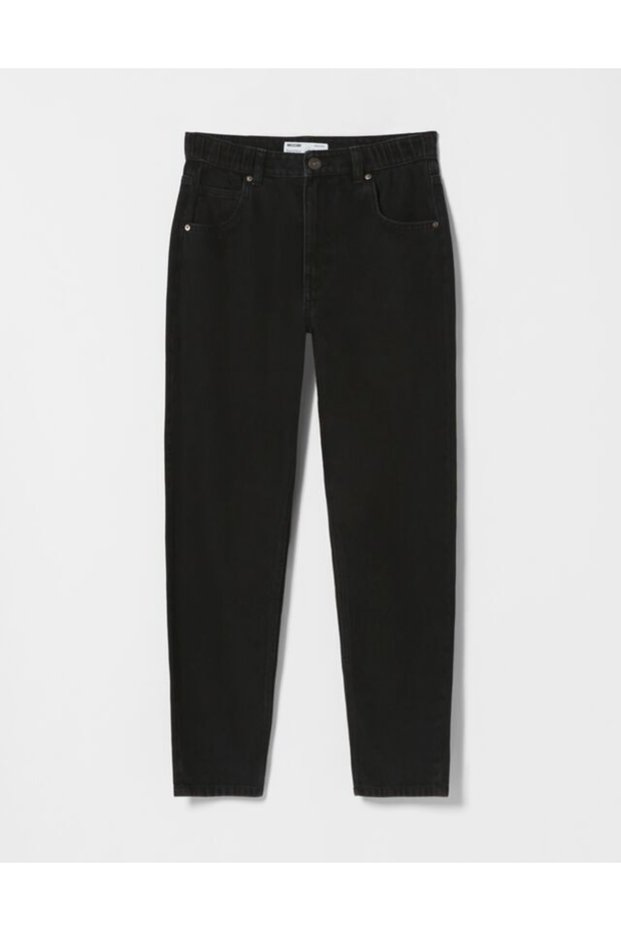Vera Black Colorfast Mom Jean Women's Boyfriend High Waist Power Lycra