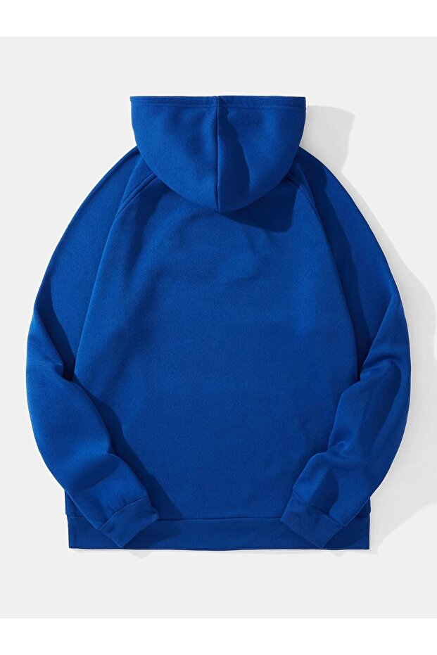 Unisex Basic Kapüşonlu Cepli Sweatshirt - 2