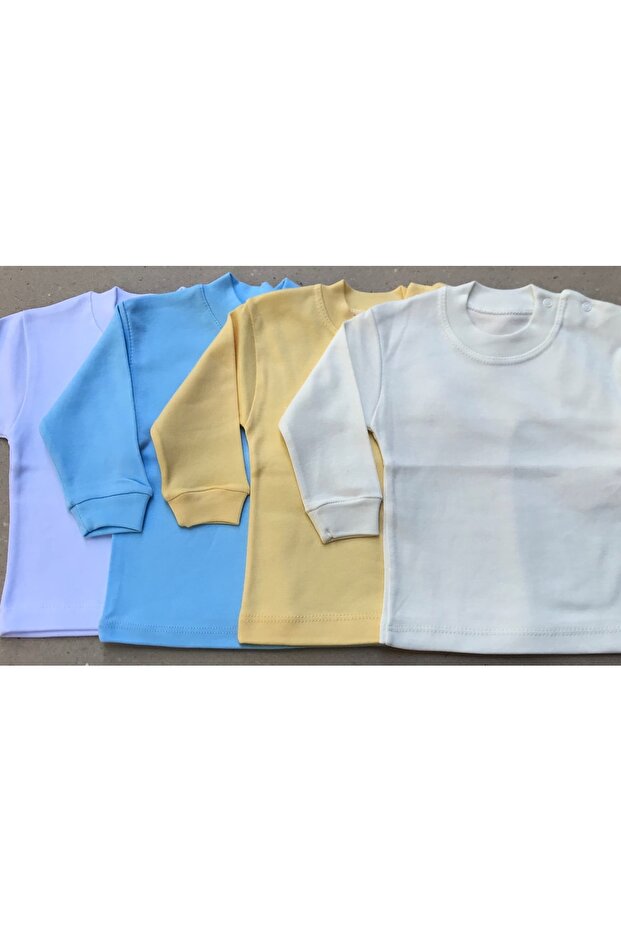 Üst Badi Uzun Kol (4 LU PAKET) (BEYAZ,MAVİ,SARI,KREM) - 2